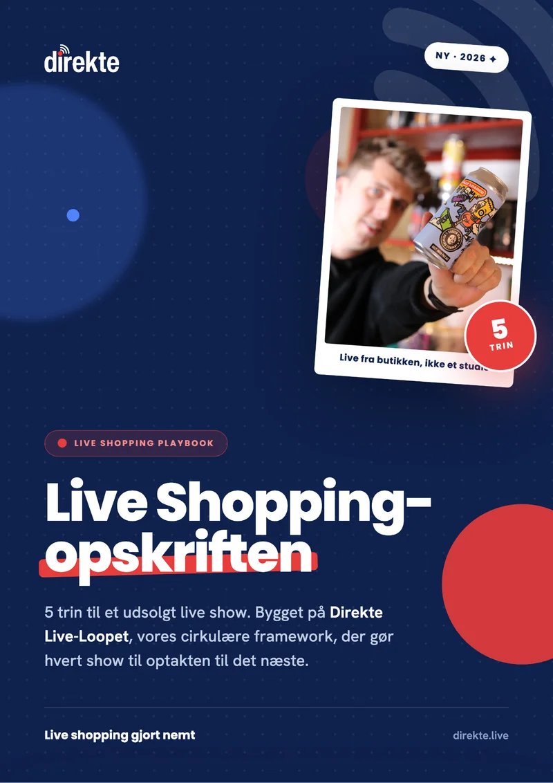 Forsiden af e-bogen Live Shopping-opskriften